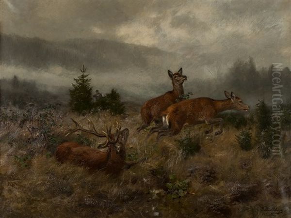 Hunter's Sport Oil Painting by Josef Schmitzberger