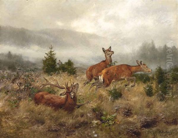 Waidmanns-heil Oil Painting by Josef Schmitzberger