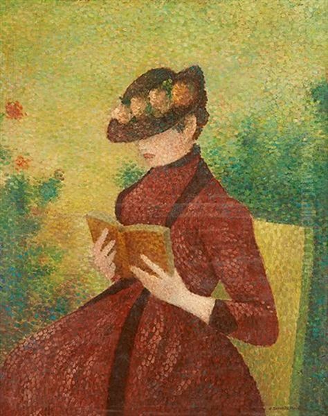 Jeune Femme A La Lecture Et Esquisse (recto-verso) Oil Painting by Carl Schmitz-Pleis