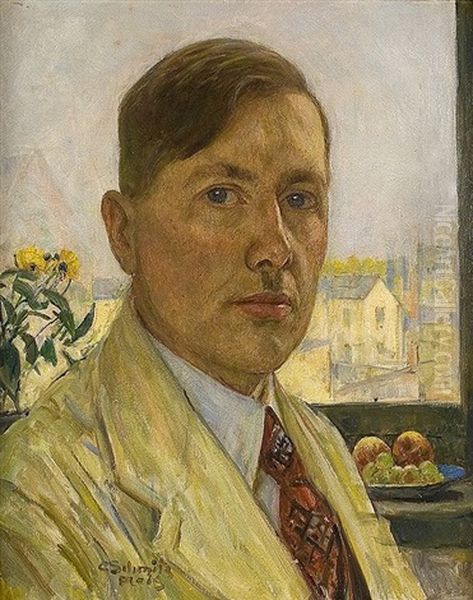 Selbstportrait Am Fenster by Carl Schmitz-Pleis