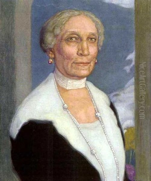 Bildnis Frau Christine Moser Von Filseck Oil Painting by Karl Schmoll Von Eisenwerth