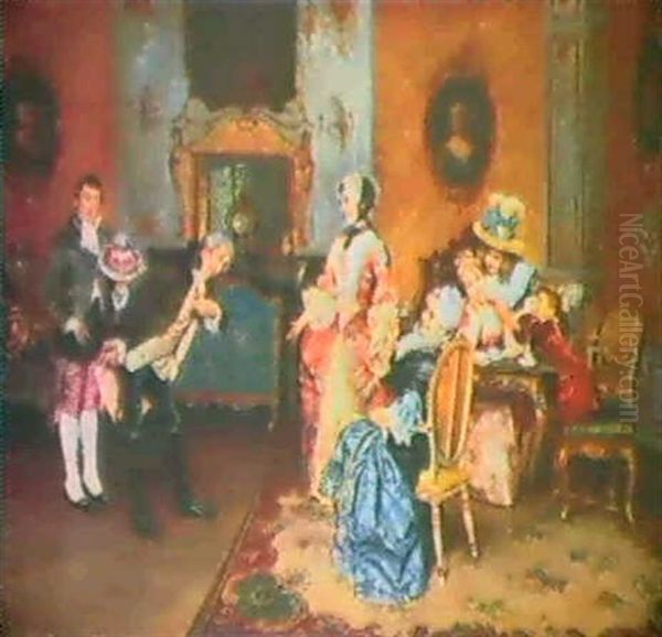 The Suitor Oil Painting by Leopold Schmutler