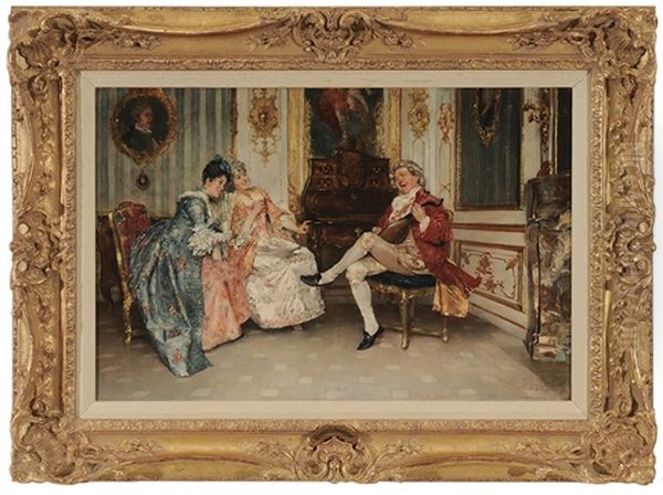 The Serenade Oil Painting by Leopold Schmutzler