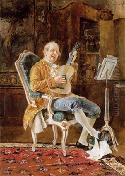 Der Musiker Oil Painting by Leopold Schmutzler