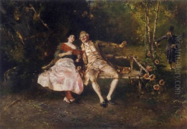 Un Chant D'amour Oil Painting by Leopold Schmutzler