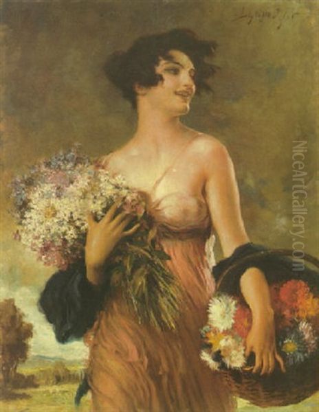 Spring Beauty Oil Painting by Leopold Schmutzler