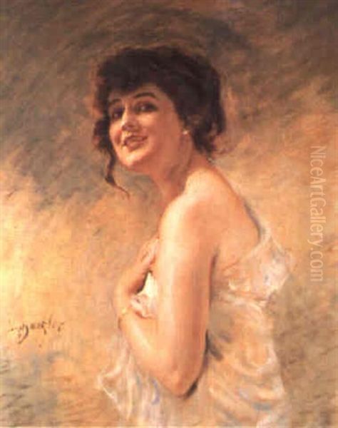 Lachendes Madchen Oil Painting by Leopold Schmutzler