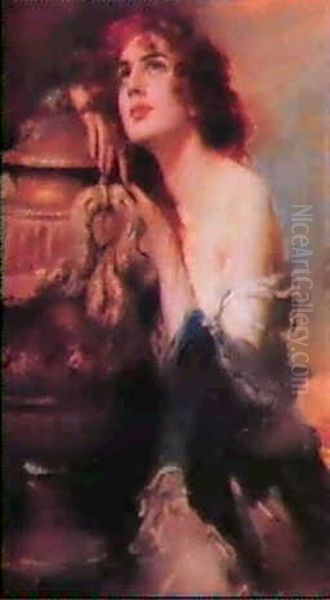 A Titian Beauty. Oil Painting by Leopold Schmutzler