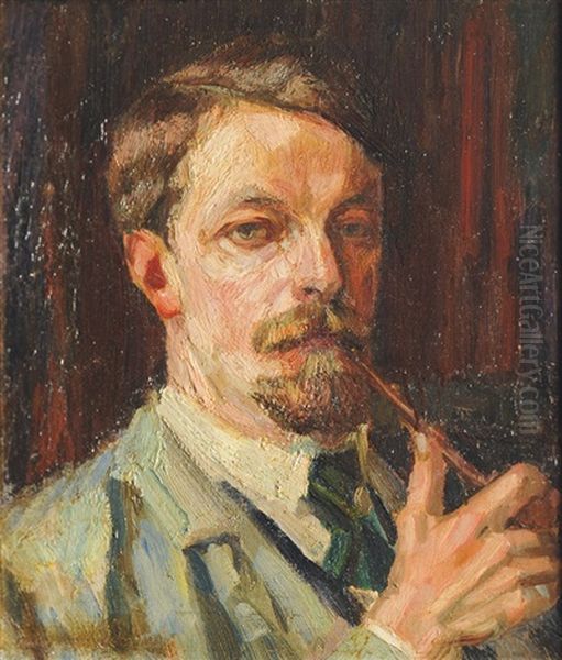 Self Portrait Oil Painting by Alfred Schnaars