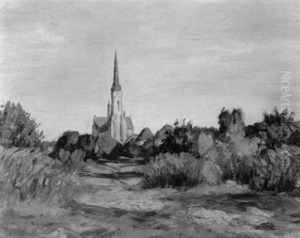 Ansicht Der Schwanheimer Kirche Oil Painting by Alfred Schnaars