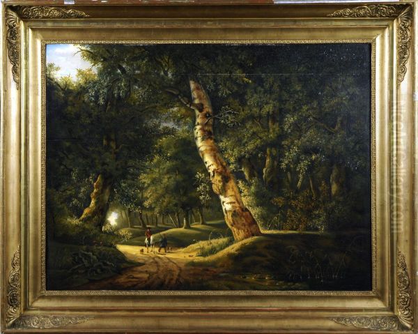 Chasseur Dans Un Sous-bois Oil Painting by Felix Bovie