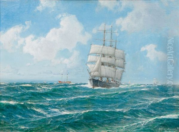 In Der Elbmundung Oil Painting by Carl Wilhelm Hugo Schnars-Alquist