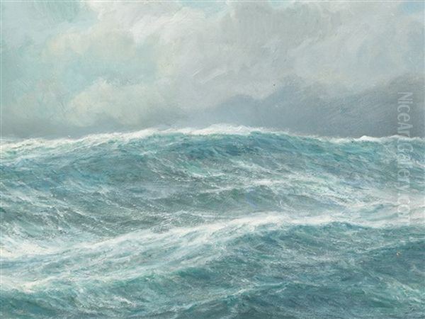 Breakers Oil Painting by Carl Wilhelm Hugo Schnars-Alquist