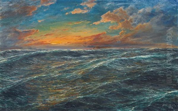 Heligoland In Dusk Oil Painting by Carl Wilhelm Hugo Schnars-Alquist