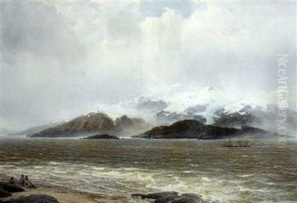 The Magellan Straits Oil Painting by Carl Wilhelm Hugo Schnars-Alquist