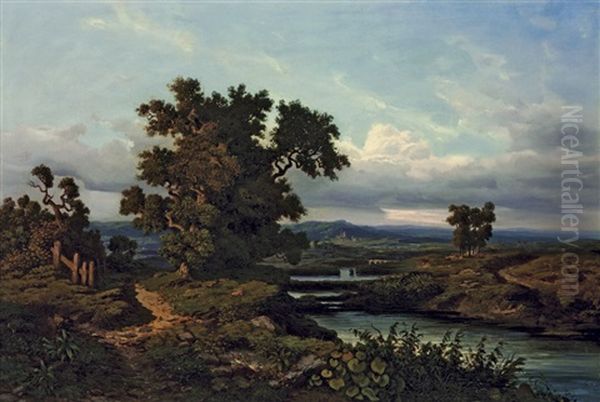 Grose Harzlandschaft Mit Knorrigen Eichen Oil Painting by Hermann Schnee