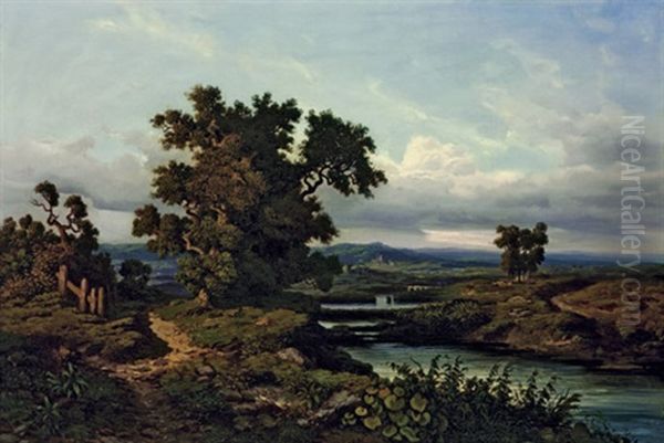 Grose Harzlandschaft Mit Knorrigen Eichen Oil Painting by Hermann Schnee