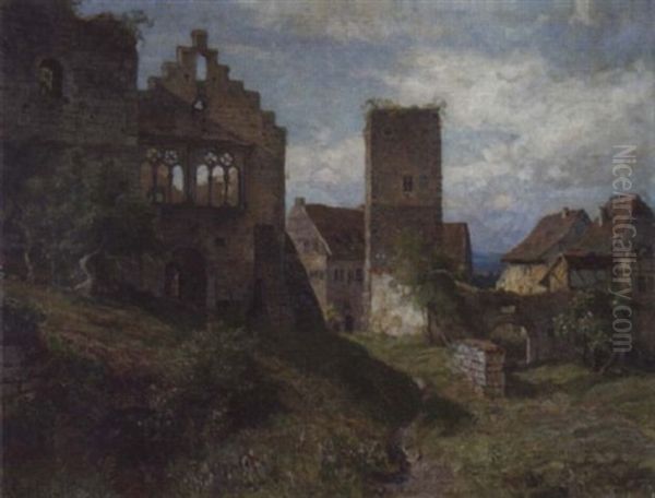 In Den Ruinen Der Salzburg Bei Kissingen Oil Painting by Hermann Schnee