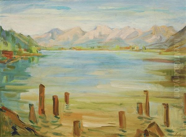 Near Zell Am See Oil Painting by Hugo Ernst Schnegg