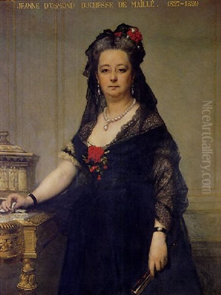 Portrait De Jeanne D'osmond, Duchesse De Maille Oil Painting by Felicie (Fournier) Schneider