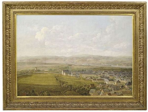 Weiter Blick In Die Umgebende Landschaft Und Auf Die Mainzer Oberstadt (kastrich), Links Der Alexanderturm Oil Painting by Johann Caspar Schneider