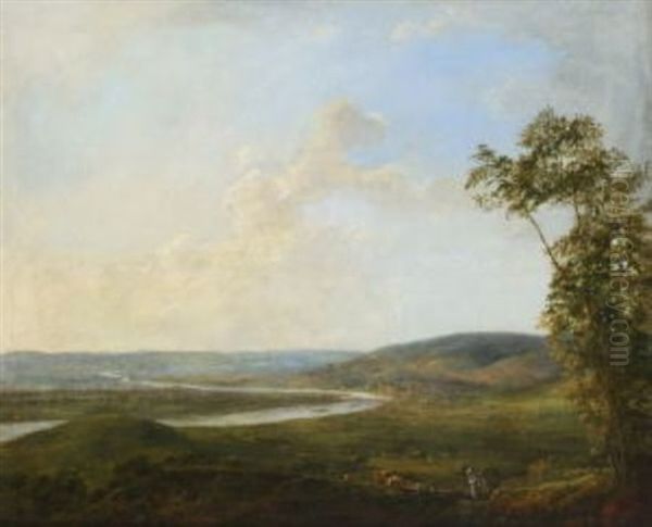 Der Main Bei Aschaffenburg Oil Painting by Johann Caspar Schneider