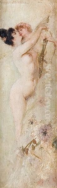 Amor Und Psyche Oil Painting by Wilhelm Heinrich Schneider