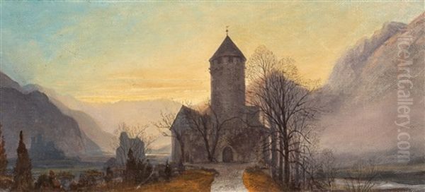 Burg Matzen In Tirol Oil Painting by Ludwig Ferdinand Schnorr von Carolsfeld