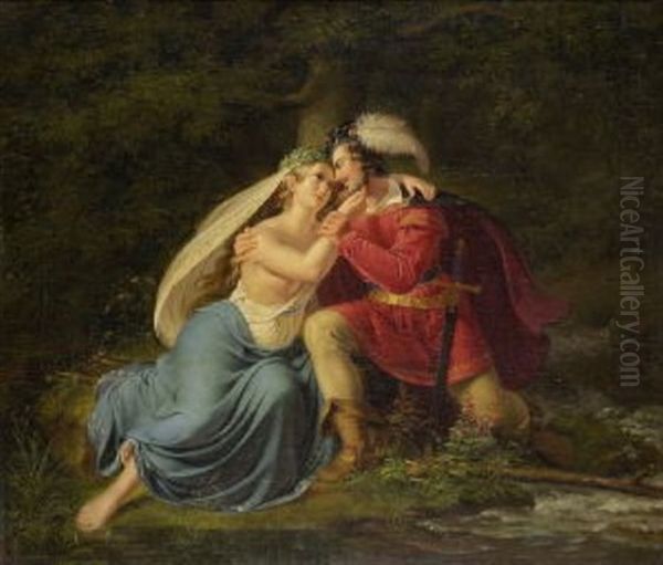 Das Liebespaar Oil Painting by Ludwig Ferdinand Schnorr von Carolsfeld