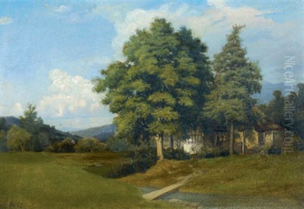 Die Muhle Am Nonotzbach In Luzern Oil Painting by Jost Schnyder von Wartensee