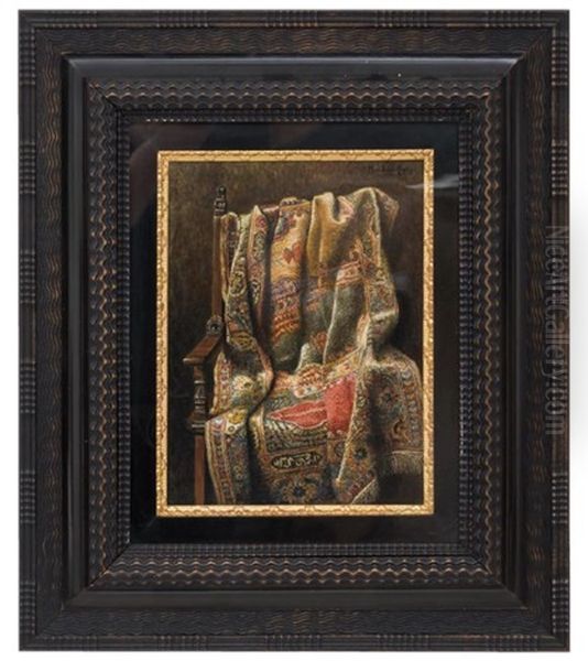 Carpet Draped Over Armchair Oil Painting by Max Schoedl