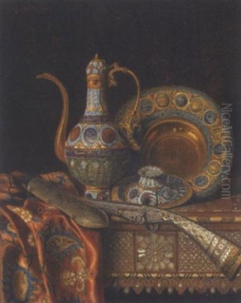 Orientalisches Stilleben Oil Painting by Max Schoedl