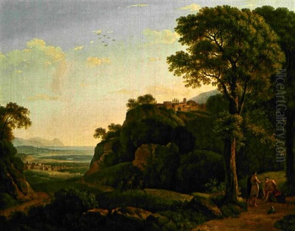 Die Begegnung Oil Painting by Josef Nepomuk Schoedelberger