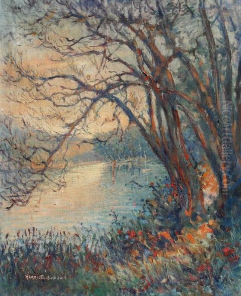 Impressionist Stream Landscape Oil Painting by Harriette Bowdoin