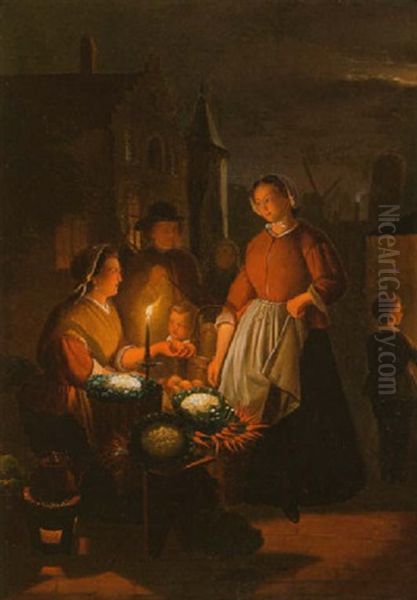 Gemusemarkt Oil Painting by Jacobus Schoemaker Doyer