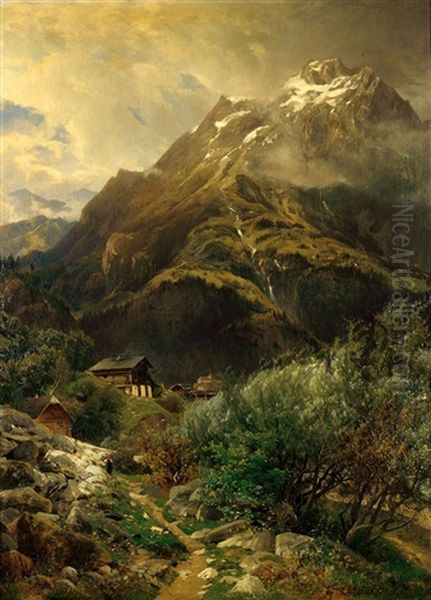 Hochgebirgslandschaft Oil Painting by Eduard Schoenfeld