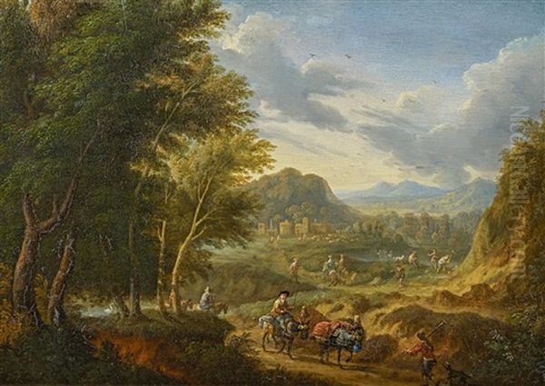 Landschaft Mit Figurenstaffage Oil Painting by Mathys Schoevaerdts