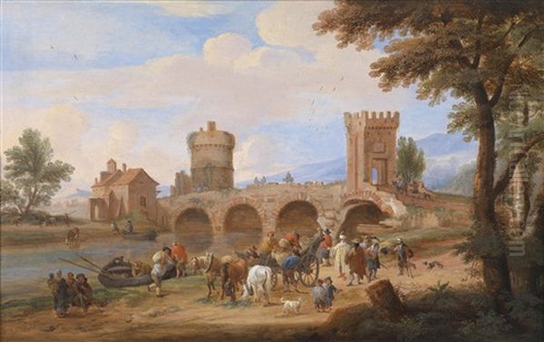 Die Ankunft Des Orientalischen Kaufmanns Oil Painting by Mathys Schoevaerdts