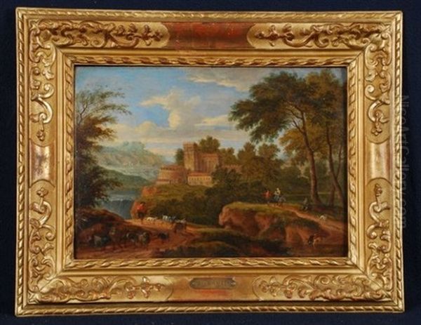 Paysage Vallonne Avec La Fuite En Egypte Oil Painting by Mathys Schoevaerdts