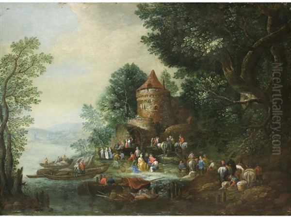 Flusslandschaft Mit Figurenstaffage by Mathys Schoevaerdts