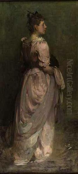 Full Length Portrait Of Miss Anne Spencer Oil Painting by Benjamin James Bowen