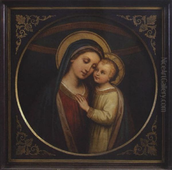 Madonna And Child Oil Painting by Marie Schoffmann