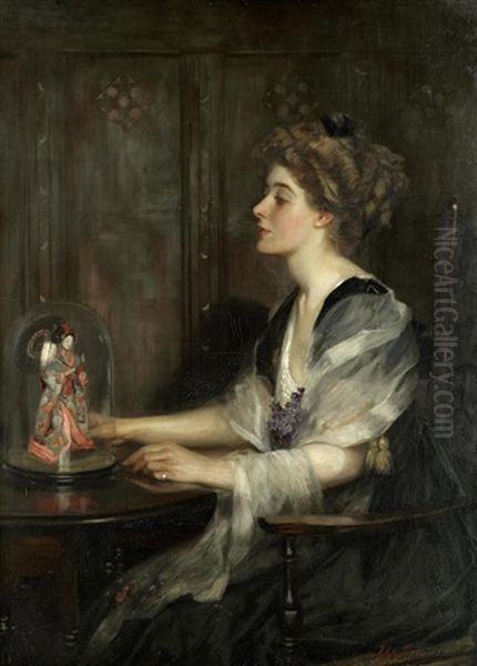 Portrait Of Christiana (lily) Macdonald Oil Painting by John William Schofield