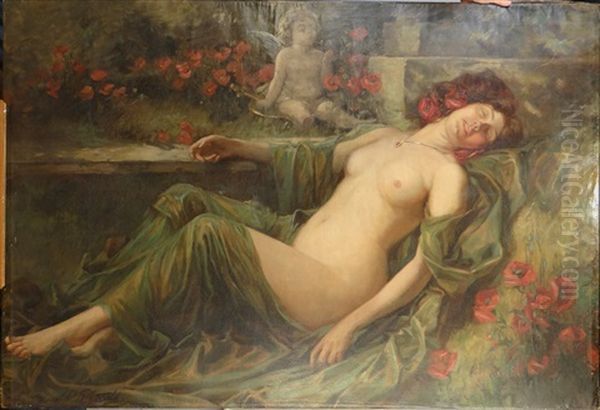 Nu Couche Oil Painting by John William Schofield