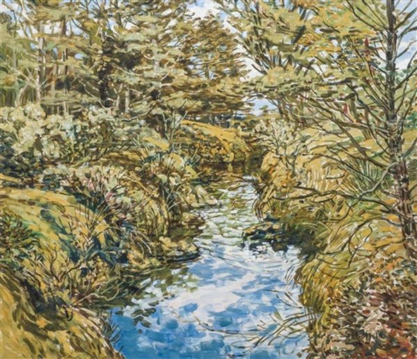 Spring Along The Stream Oil Painting by Walter Elmer Schofield