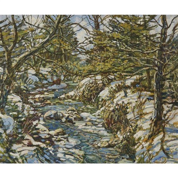 First Snow Fall Oil Painting by Walter Elmer Schofield