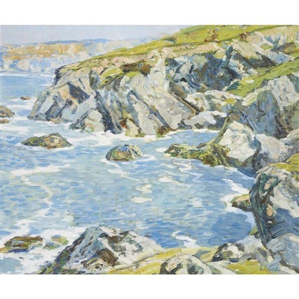 Wood's Cove, Laguna Beach (the Little Cove, Laguna Beach) Oil Painting by Walter Elmer Schofield