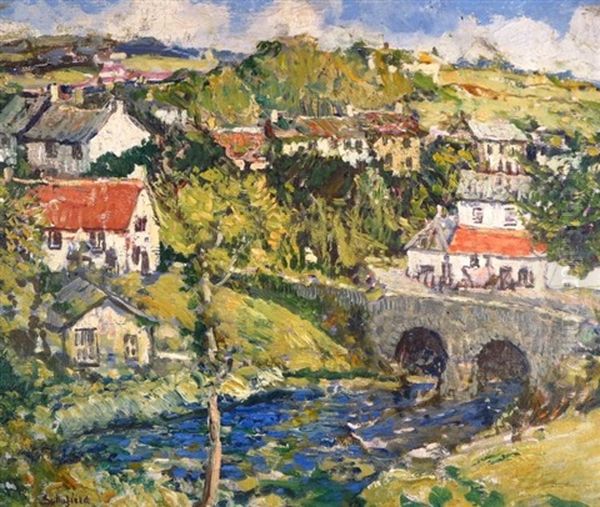 Helent Village Oil Painting by Walter Elmer Schofield