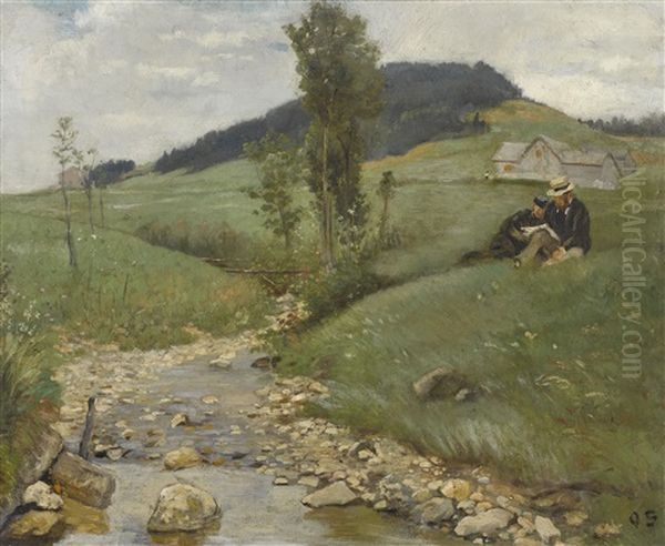 Bachlandschaft Im Schwarzwald Oil Painting by Otto Franz Scholderer