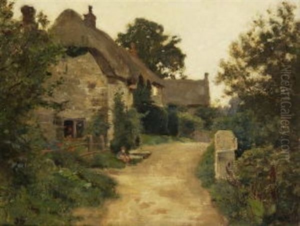 Altes Bauernhaus In Yorkshire Oil Painting by Otto Franz Scholderer